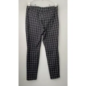 Old Navy Pixie High Rise Ankle Pant Size 10 Black Windowpane Plaid Preppy Office thumbnail 3