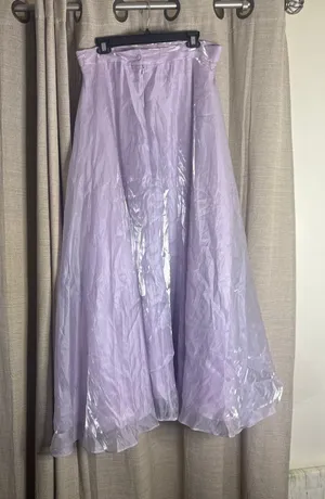 Vintage 90s Chelsea Nites Purple Sheer Overlay Maxi Skirt Formal Plus Size 18 thumbnail 1
