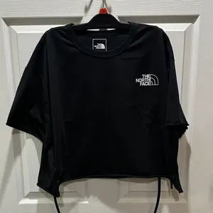 The North Face Women's Black Crop Top with Logo thumbnail 1