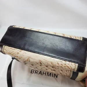 Brahmin Crossbody Leather Crossbody‎ Purse Beige Tan Croc Alligator Design thumbnail 7