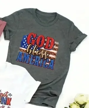 Handmade God Bless‎ America women’s tshirt thumbnail 1