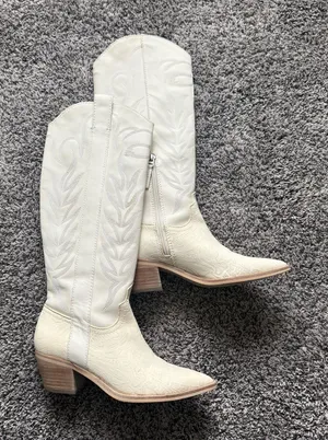 DV by Dolce Vita White Embroidered Western Boots thumbnail 1
