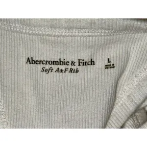 Abercrombie & Fitch Soft AF White Ribbed Sleeveless Racerback Tank Top Size L thumbnail 5