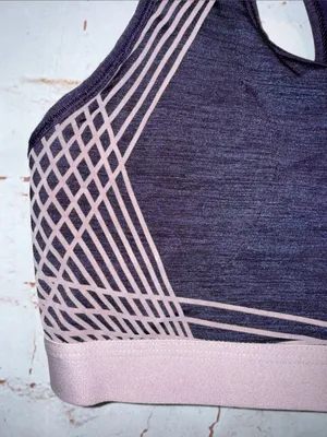 Nike pro hyper classic Purple Sports Bra racer back large dri fit pullover gym thumbnail 3