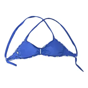 Aerie Womens Swimwear Bikini Top Size Small‎ Blue Silver Striped Swim thumbnail 4