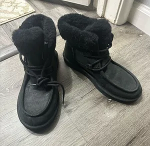 UGG Black Fur Boots thumbnail 1