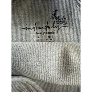 Free People Intimately Seamless High Neck Ribbed Crop Tank Gray M/L thumbnail 2