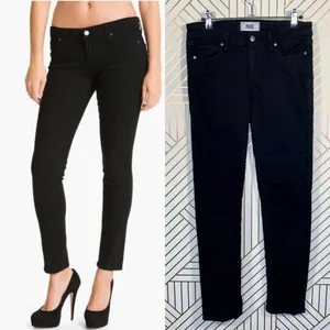 Paige Peg‎ Skinny Jeans in Black Overdye thumbnail 2