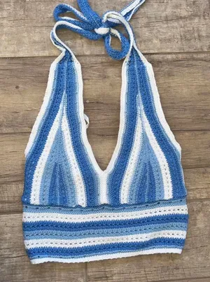 Crochet Hollister Halter Top thumbnail 1