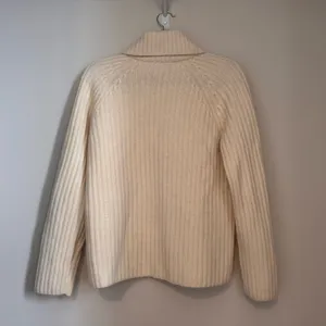 Lauren Ralph Lauren Ribbed Shawl Collar Wool-Blend Sweater – Cream– Size S thumbnail 2