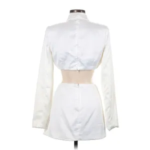 Superdown White Cutout Blazer Mini Dress Size M Long Sleeve Plunge Party Dress thumbnail 2