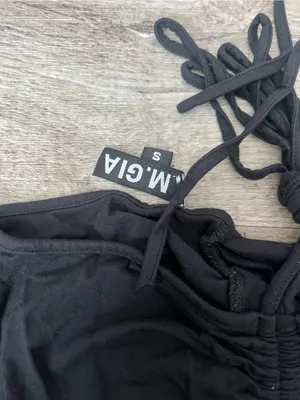 I am Gia black high waisted ruched pants thumbnail 13