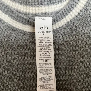 Alo Yoga Tennis Club Sweater Knit Dress Athletic Heather Grey/White XS thumbnail 3