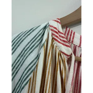 Zara Striped Colorblock Midi Dress V-Neck Long Sleeve Multi-Color Womens Medium thumbnail 6