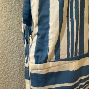 Anthropologie Tracy Reese Catamaran Striped Peplum‎ Top Size Medium Blue White thumbnail 10