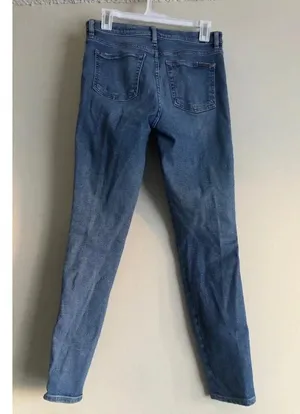 7 for All Mankind High Waist Ankle Skinny Blue Jeans sz 28 thumbnail 2