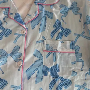 Women's Two Piece Short Sleeve and Shorts Pajamas Blue Size M #260255 thumbnail 4