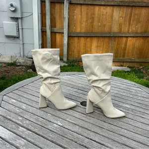 DV DOLCE VITA Women's Wandah‎ Slouch Dress tall Boots Ivory White size 6 thumbnail 2