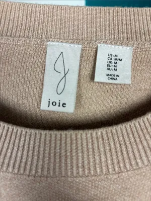 Joie Cropped Crewneck Sweater in Light Beige thumbnail 2
