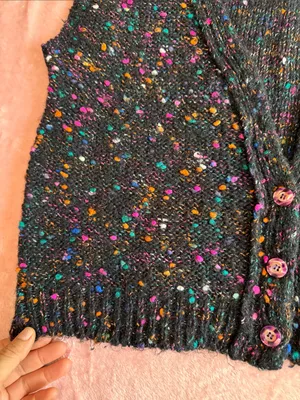 VTG Il Punto Di Firenze Made in Italy Speckled Confetti Knit Sweater Vest size M thumbnail 3