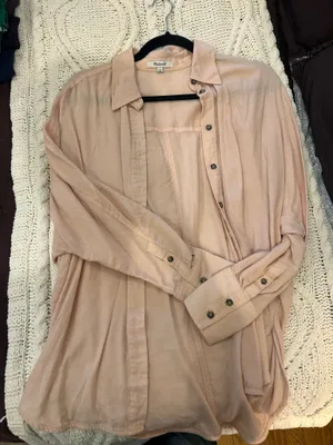 Madewell Pink Button Down Shirt thumbnail 8