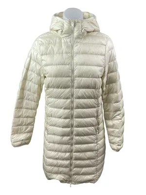 Aritzia Babaton Hudson Women's Cream Hooded Long Sleeve Puffer Coat Jacket Sz S thumbnail 1