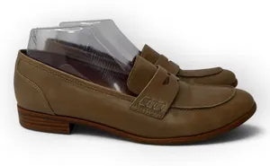 Franco Sarto Women size 9.5 Taupe Leather A Jolette Penny Loafers Flat Classic thumbnail 1