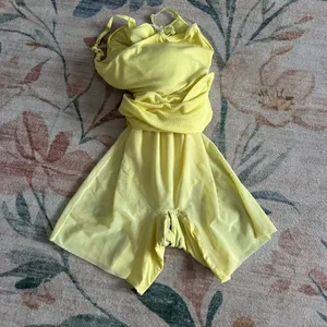 POPILUSH Shapewear Solid Modal Butt Lift Mini Slip Dress In Yellow thumbnail 9