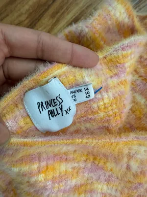 Princess Polly Novah Knit Halter Mini Dress Orange Pink Size Large thumbnail 11