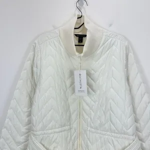 Athleta Mendocino Puffer Coat Quilted White Light Quilted Belted Size 2X NWT thumbnail 11