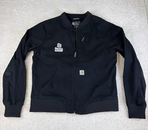 Women's Carhartt Size Medium 8-10 Rugged Flex Crawford Bomber Jacket Black thumbnail 1