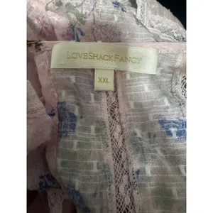 LoveShackFancy "Natasha" Dress in Juicy Plum, Tiered Lace Trim Mini, Size XXL thumbnail 4