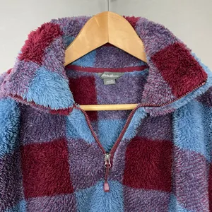 Eddie Bauer Pullover Jacket Plaid Faux Fur Fleece Size Small Sweatshirt Women‎ thumbnail 12