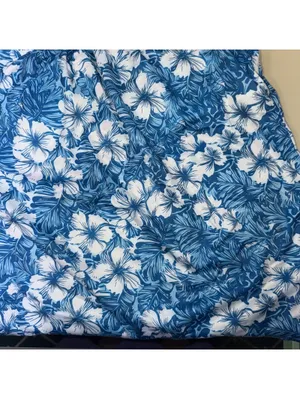 Women’s Blue & White Tropical Tankini Swimsuit with Black Swim Shorts XL NWOT thumbnail 3
