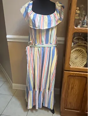 Draper James RSVP MIDI Off Shoulder Ruffle Dress thumbnail 4