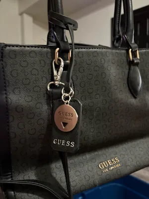 Guess Black Logo-Print Tote with Gold Hardware thumbnail 1
