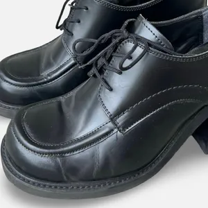Vintage Y2K Steve Madden Black Leather Chunky Heel Oxford Shoes Size 7.5 grunge thumbnail 11