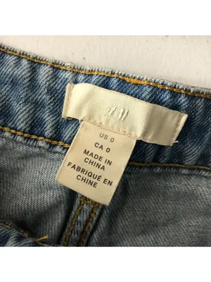 H&M Womens Jeans High Rise Pleated Wide Leg Medium Wash Size 0 thumbnail 3