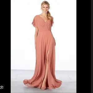 Morilee Women's Plus Size 22 Bridesmaid Dress 21667 Claret Red Short Flutter Slv thumbnail 14