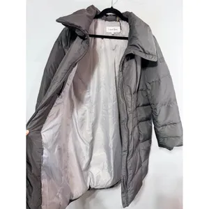 Calvin Klein Puffer Coat Quilted Down Fill Women's XL Gray Cozy Winter Read thumbnail 2