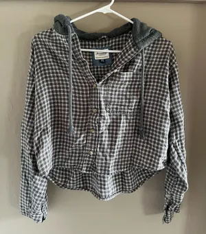 American Eagle Flannel Hoodie thumbnail 1