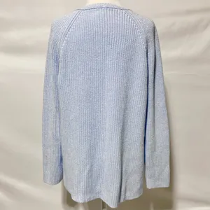 J Crew Cotton V-Neck Vented Hem Tunic Sweater AV009 Light Blue Size Medium thumbnail 9