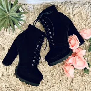Faux Suede Boots Black Size 6.5 thumbnail 1