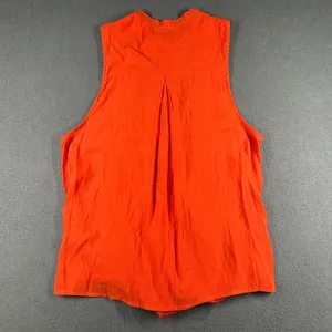 Free People Sleeveless Blouse Small Orange‎ Sleeveless Draped Ring Detail Top thumbnail 9