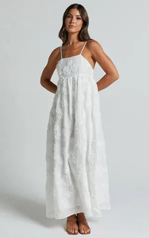 New Showpo Claya Midi Dress Floral Detail Dress Size Small MSRP $99 thumbnail 2
