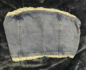 Edikted Denim Tube Top thumbnail 1