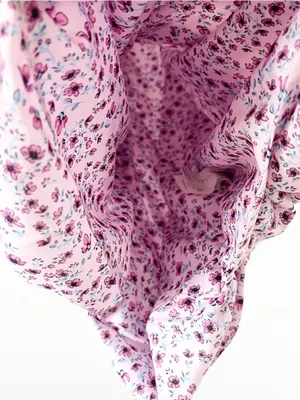 NICHOLAS Floral Ruched Mini Dress Size 4 Pink Purple Puff Sleeve Sweetheart thumbnail 6