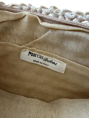 MARCUS BROTHERS Vintage Cream Woven Italian Clutch Bag thumbnail 5