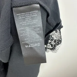 Anthropologie Lace Trimmed Wrap Dress Viscose Satin Long Sleeve Black XS NWT thumbnail 12
