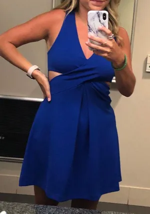 Blue Cut Out Dress thumbnail 1